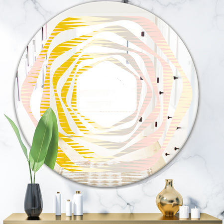 Retro Abstract Design IV - Modern Round or Oval Wall Mirror - Whirl