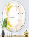 Retro Abstract Design IV - Modern Round or Oval Wall Mirror - Space