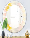 Retro Abstract Design IV - Modern Round or Oval Wall Mirror - Leaves