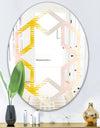 Retro Abstract Design IV - Modern Round or Oval Wall Mirror - Hexagon Star