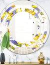 Retro Handdrawn Poppies V - Cottage Round or Oval Wall Mirror - Space