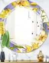 Retro Handdrawn Poppies V - Cottage Round or Oval Wall Mirror - Triple C