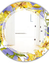 Retro Handdrawn Poppies V - Cottage Round or Oval Wall Mirror - Triple C