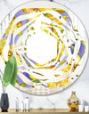 Retro Handdrawn Poppies V - Cottage Round or Oval Wall Mirror - Whirl