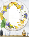 Retro Handdrawn Poppies V - Cottage Round or Oval Wall Mirror - Quatrefoil