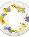 Retro Handdrawn Poppies V - Cottage Round or Oval Wall Mirror - Quatrefoil