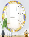 Retro Handdrawn Poppies V - Cottage Round or Oval Wall Mirror - Triple C