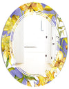 Retro Handdrawn Poppies V - Cottage Round or Oval Wall Mirror - Triple C