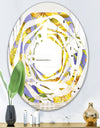 Retro Handdrawn Poppies V - Cottage Round or Oval Wall Mirror - Whirl