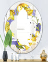 Retro Handdrawn Poppies V - Cottage Round or Oval Wall Mirror - Quatrefoil