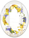 Retro Handdrawn Poppies V - Cottage Round or Oval Wall Mirror - Quatrefoil