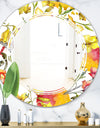 Retro Handdrawn Poppies IV - Cottage Round or Oval Wall Mirror - Triple C