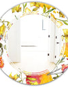 Retro Handdrawn Poppies IV - Cottage Round or Oval Wall Mirror - Triple C