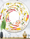 Retro Handdrawn Poppies IV - Cottage Round or Oval Wall Mirror - Whirl