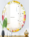 Retro Handdrawn Poppies IV - Cottage Round or Oval Wall Mirror - Triple C