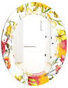 Retro Handdrawn Poppies IV - Cottage Round or Oval Wall Mirror - Triple C