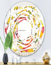 Retro Handdrawn Poppies IV - Cottage Round or Oval Wall Mirror - Whirl