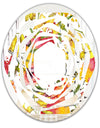 Retro Handdrawn Poppies IV - Cottage Round or Oval Wall Mirror - Whirl