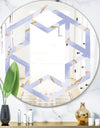 Pastel blue and gold abstract shapes pattern - Modern Round or Oval Wall Mirror - Hexagon Star