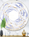 Pastel blue and gold abstract shapes pattern - Modern Round or Oval Wall Mirror - Whirl