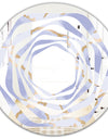 Pastel blue and gold abstract shapes pattern - Modern Round or Oval Wall Mirror - Whirl