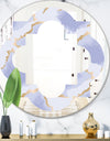 Pastel blue and gold abstract shapes pattern - Modern Round or Oval Wall Mirror - Quatrefoil