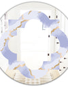 Pastel blue and gold abstract shapes pattern - Modern Round or Oval Wall Mirror - Quatrefoil