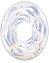 Pastel blue and gold abstract shapes pattern - Modern Round or Oval Wall Mirror - Whirl