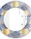 Retro Luxury Waves In Gold and Blue VIII - Modern Round or Oval Wall Mirror - Wave