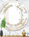 Luxury geometric fall leaves pattern - Modern Round or Oval Wall Mirror - Space