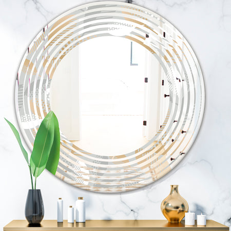 Porch Den 'Luxury geometric Fall Leaves Pattern - Wall Mirror