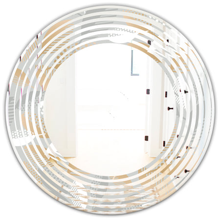 Porch Den 'Luxury geometric Fall Leaves Pattern - Wall Mirror