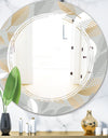 Luxury geometric fall leaves pattern - Modern Round or Oval Wall Mirror - Triple C