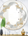 Luxury geometric fall leaves pattern - Modern Round or Oval Wall Mirror - Quatrefoil