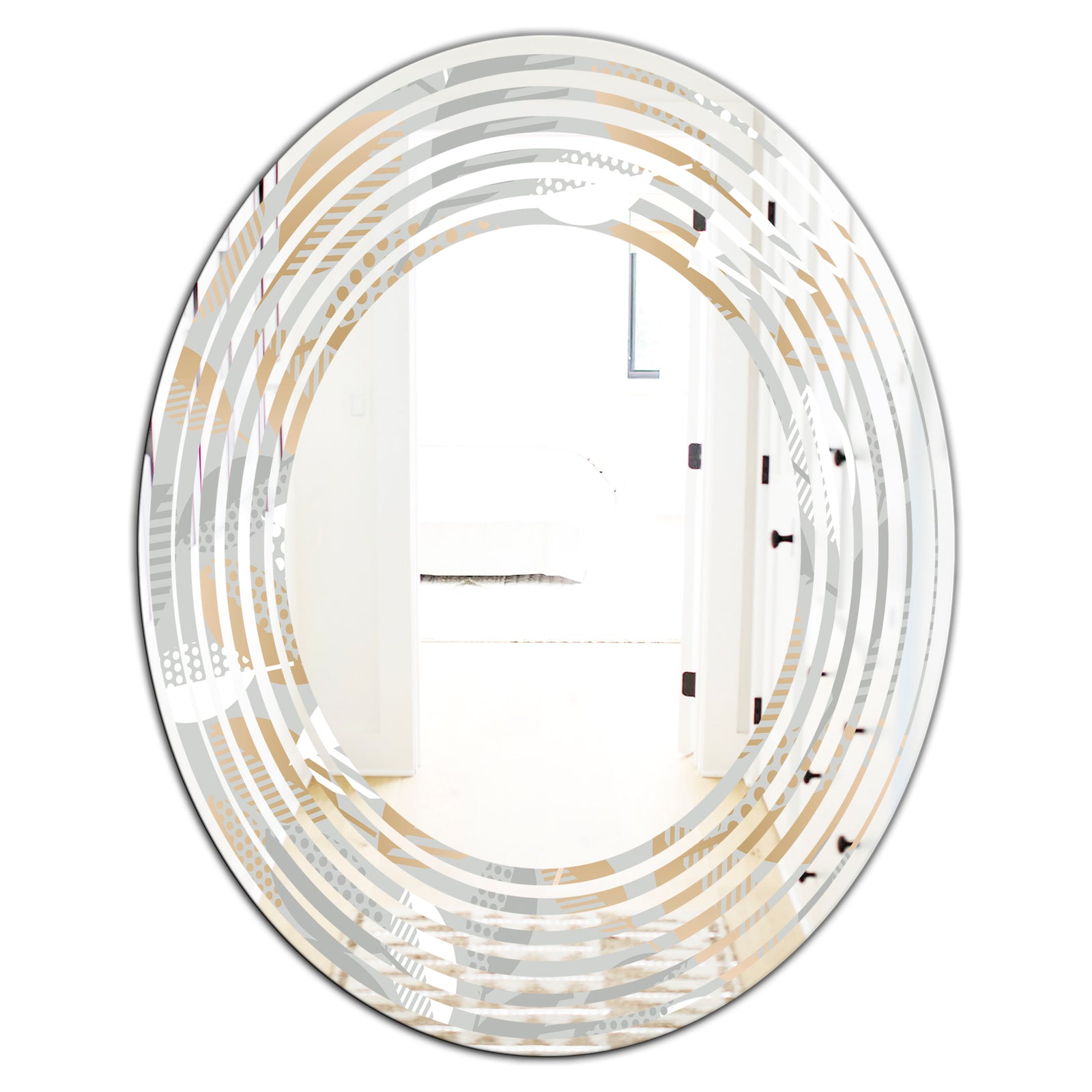 Porch Den 'Luxury geometric Fall Leaves Pattern - Wall Mirror