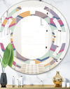 Abstract Retro Geometrical Design X - Modern Round or Oval Wall Mirror - Space