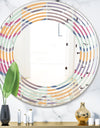 Abstract Retro Geometrical Design X - Modern Round or Oval Wall Mirror - Wave
