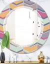 Abstract Retro Geometrical Design X - Modern Round or Oval Wall Mirror - Triple C