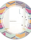 Abstract Retro Geometrical Design X - Modern Round or Oval Wall Mirror - Triple C