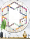 Abstract Retro Geometrical Design X - Modern Round or Oval Wall Mirror - Hexagon Star