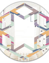 Abstract Retro Geometrical Design X - Modern Round or Oval Wall Mirror - Hexagon Star