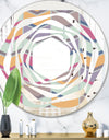 Abstract Retro Geometrical Design X - Modern Round or Oval Wall Mirror - Whirl