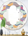 Abstract Retro Geometrical Design X - Modern Round or Oval Wall Mirror - Quatrefoil