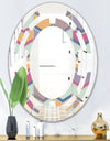 Abstract Retro Geometrical Design X - Modern Round or Oval Wall Mirror - Space
