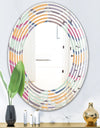 Abstract Retro Geometrical Design X - Modern Round or Oval Wall Mirror - Wave