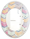 Abstract Retro Geometrical Design X - Modern Round or Oval Wall Mirror - Wave