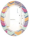 Abstract Retro Geometrical Design X - Modern Round or Oval Wall Mirror - Triple C