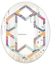 Abstract Retro Geometrical Design X - Modern Round or Oval Wall Mirror - Hexagon Star