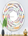 Abstract Retro Geometrical Design X - Modern Round or Oval Wall Mirror - Whirl