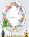 Abstract Retro Geometrical Design X - Modern Round or Oval Wall Mirror - Quatrefoil